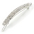 Silver Plated Clear Crystal Bridge Bow Hair Slide/ Grip - 60mm Across - view 6