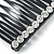 Black Acrylic With Clear Crystal Accent Hair Comb - 10cm - view 4