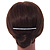 Black Acrylic With Clear Crystal Accent Hair Comb - 10cm - view 2