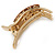 Gold Tone Animal Print Acrylic Hair Claw/ Clamp - 70mm Long - view 4
