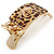 Gold Tone Animal Print Acrylic Hair Claw/ Clamp - 70mm Long - view 7