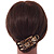 Gold Tone Animal Print Acrylic Hair Claw/ Clamp - 70mm Long - view 2