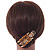 Gold Tone Animal Print Acrylic Hair Claw/ Clamp - 70mm Long - view 2
