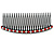 Black Acrylic With AB/ Ruby Red Crystal Accent Hair Comb - 10cm - view 6