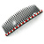 Black Acrylic With AB/ Ruby Red Crystal Accent Hair Comb - 10cm - view 7