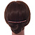 Black Acrylic With AB/ Ruby Red Crystal Accent Hair Comb - 10cm - view 2
