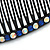 Black Acrylic With AB/ Sapphire Blue Crystal Accent Hair Comb - 10cm - view 4