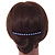Black Acrylic With AB/ Sapphire Blue Crystal Accent Hair Comb - 10cm - view 2
