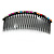 Black Acrylic Multicoloured Crystal Accent Hair Comb - 10cm - view 7