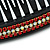 Black Acrylic With Clear and Red Crystal Accent Hair Comb - 11cm - view 4