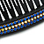 Black Acrylic With Blue/ AB Crystal Accent Hair Comb - 11cm - view 4