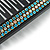 Black Acrylic With Clear and Light Blue Crystal Accent Hair Comb - 11cm - view 4