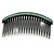 Black Acrylic With Clear and Light Blue Crystal Accent Hair Comb - 11cm - view 7