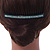 Black Acrylic With Clear and Light Blue Crystal Accent Hair Comb - 11cm - view 3