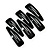 6 Piece Snap Clip Set In Classic Black - 65mm Long - view 7