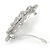 Bridal Wedding Prom Silver Tone Filigree Diamante Floral Barrette Hair Clip Grip - 80mm Across - view 5