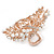 Large Bridal/ Prom/ Wedding Crystal, Faux Pearl Floral Hair Claw In Gold Plating - 90mm Across - view 4