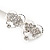 2 Bridal/ Prom Clear Crystal Double Heart Hair Grips/ Slides In Rhodium Plating - 65mm L - view 5