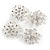 Bridal/ Wedding/ Prom/ Party Set Of 4 Rhodium Plated Crystal Floral Spiral Twist Hair Pins - view 3