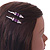 Pair Of Purple Crystal Rose Hair Slides In Rhodium Plating - 55mm L - view 4
