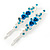Pair Of Blue Crystal Rose Hair Slides In Rhodium Plating - 55mm L - view 6