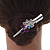 Medium Purple Crystal, Rose Hair Beak Clip/ Concord/ Alligator Clip In Silver Tone - 75mm L - view 4