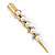 Long Vintage Inspired Gold Tone Clear Crystal White Faux Pearl Hair Beak Clip/ Concord/ Crocodile Clip - 13cm L - view 10