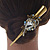Long Vintage Inspired Gold Tone Clear Crystal Floral Hair Beak Clip/ Concord/ Crocodile Clip - 13.5cm L - view 3