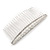 Bridal/ Wedding/ Prom/ Party Silver Plated Clear Crystal, White Faux Pearl Hair Comb - 80mm