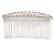 Bridal/ Wedding/ Prom/ Party Silver Plated Clear Crystal, White Faux Pearl Hair Comb - 80mm - view 3