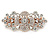 Medium Rose Gold Tone Clear Crystal Floral Barrette Hair Clip Grip - 65mm Across - view 7