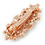 Medium Rose Gold Tone Clear Crystal Floral Barrette Hair Clip Grip - 65mm Across - view 9