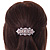 Medium Rose Gold Tone Clear Crystal Floral Barrette Hair Clip Grip - 65mm Across - view 2