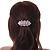 Medium Rose Gold Tone Clear Crystal Floral Barrette Hair Clip Grip - 65mm Across - view 3