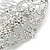 Bridal/ Wedding/ Prom/ Party Rhodium Plated Clear Austrian Crystal Floral Side Hair Comb - 65mm - view 5