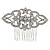 Bridal/ Wedding/ Prom/ Party Rhodium Plated Clear Austrian Crystal Floral Side Hair Comb - 65mm - view 1