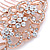 Bridal/ Wedding/ Prom/ Party Rose Gold Tone Clear Austrian Crystal Floral Side Hair Comb - 65mm - view 4