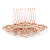 Bridal/ Wedding/ Prom/ Party Rose Gold Tone Clear Austrian Crystal Floral Side Hair Comb - 65mm - view 5