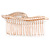 Bridal/ Wedding/ Prom/ Party Rose Gold Tone Clear Crystal, Cream Faux Pearl Double Leaf Hair Comb - 85mm - view 5