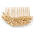 Oversized Bridal/ Wedding/ Prom/ Party Gold Plated Crystal, Pearl Leaf Hair Comb - 90mm W - view 5
