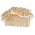 Oversized Bridal/ Wedding/ Prom/ Party Gold Plated Crystal, Pearl Leaf Hair Comb - 90mm W - view 9