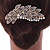 Oversized Bridal/ Wedding/ Prom/ Party Gold Plated Crystal, Pearl Leaf Hair Comb - 90mm W - view 3