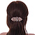 Bridal Wedding Prom Rose Gold Tone Filigree Diamante Floral Barrette Hair Clip Grip - 80mm Across - view 4