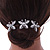 Bridal/ Wedding/ Prom/ Party Set Of 3 Rhodium Plated Clear Austrian Crystal Butterfly Hair Pins - view 2
