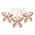 Bridal/ Wedding/ Prom/ Party Set Of 3 Rose Gold Tone Clear Austrian Crystal Butterfly Hair Pins