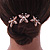 Bridal/ Wedding/ Prom/ Party Set Of 3 Rose Gold Tone Clear Austrian Crystal Butterfly Hair Pins - view 2