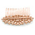 Bridal/ Wedding/ Prom/ Party Art Deco Style Rose Gold Tone Austrian Crystal Hair Comb - 90mm W - view 5