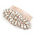 Bridal/ Wedding/ Prom/ Party Art Deco Style Rose Gold Tone Austrian Crystal Hair Comb - 90mm W - view 9
