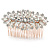 Bridal/ Wedding/ Prom/ Party Art Deco Style Rose Gold Tone Austrian Crystal Hair Comb - 90mm W - view 1