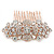Bridal/ Wedding/ Prom/ Party Rose Gold Tone Clear Crystal Floral Hair Comb - 65mm - view 7